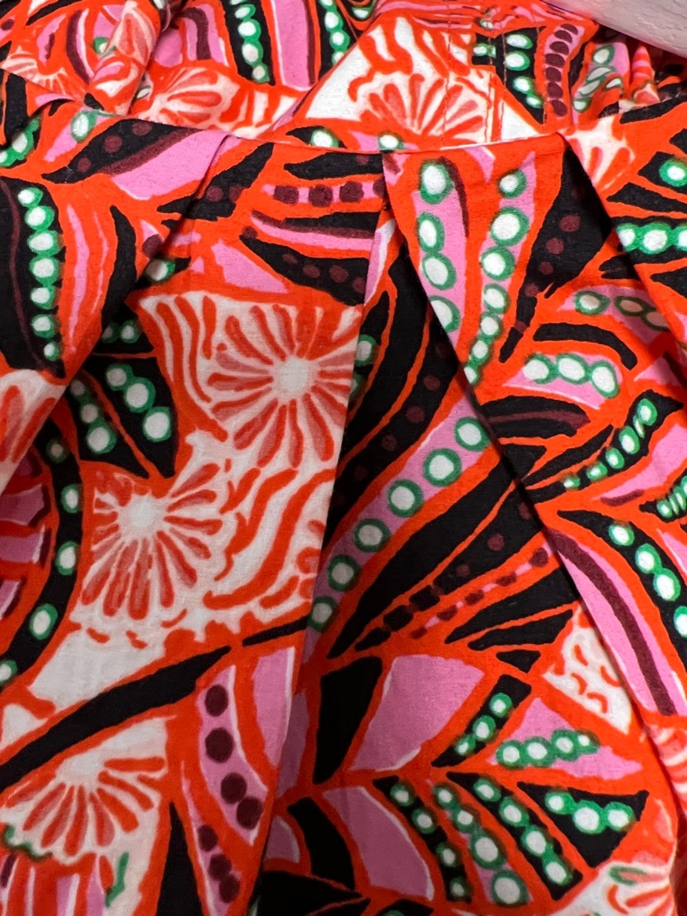 A.L.C. Alice dress orange-Pink Print V-Neck Drawstring Mini Dress size 4 - Picture 8 of 11